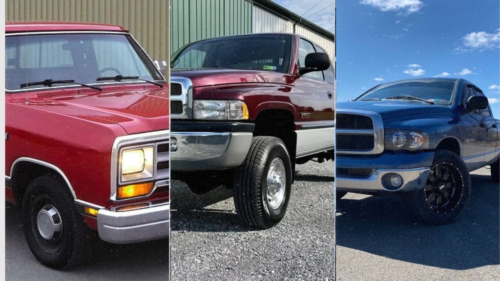 dodge ram 1500 different generation body comparison