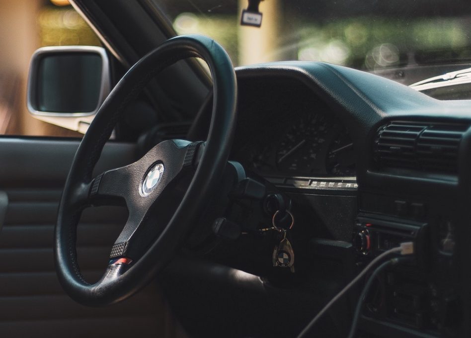 keys inside the locked car in ignition